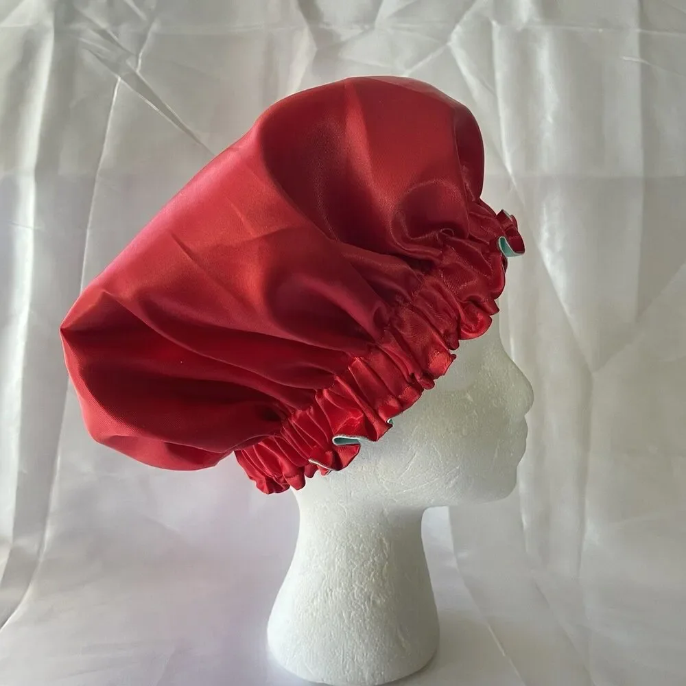 Large Satin bonnet for Curly Hair, Double Layer Reversible Silk Hair Sleep Cap